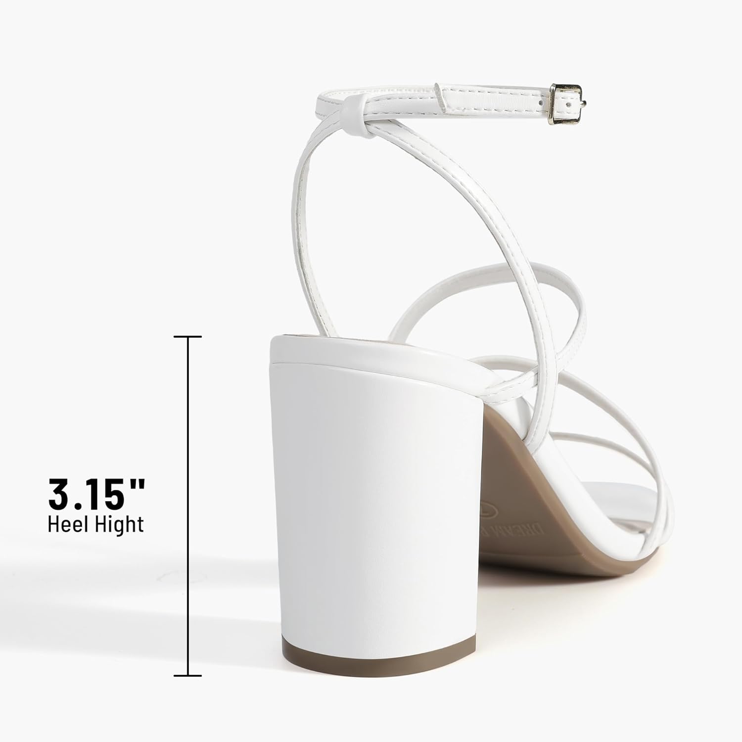 DREAM PAIRS Women's Heels Chunky Block Strappy Square Open Toe Ankle Buckle Heeled Sandals Wedding Party Dress Shoes Indie - Image 6