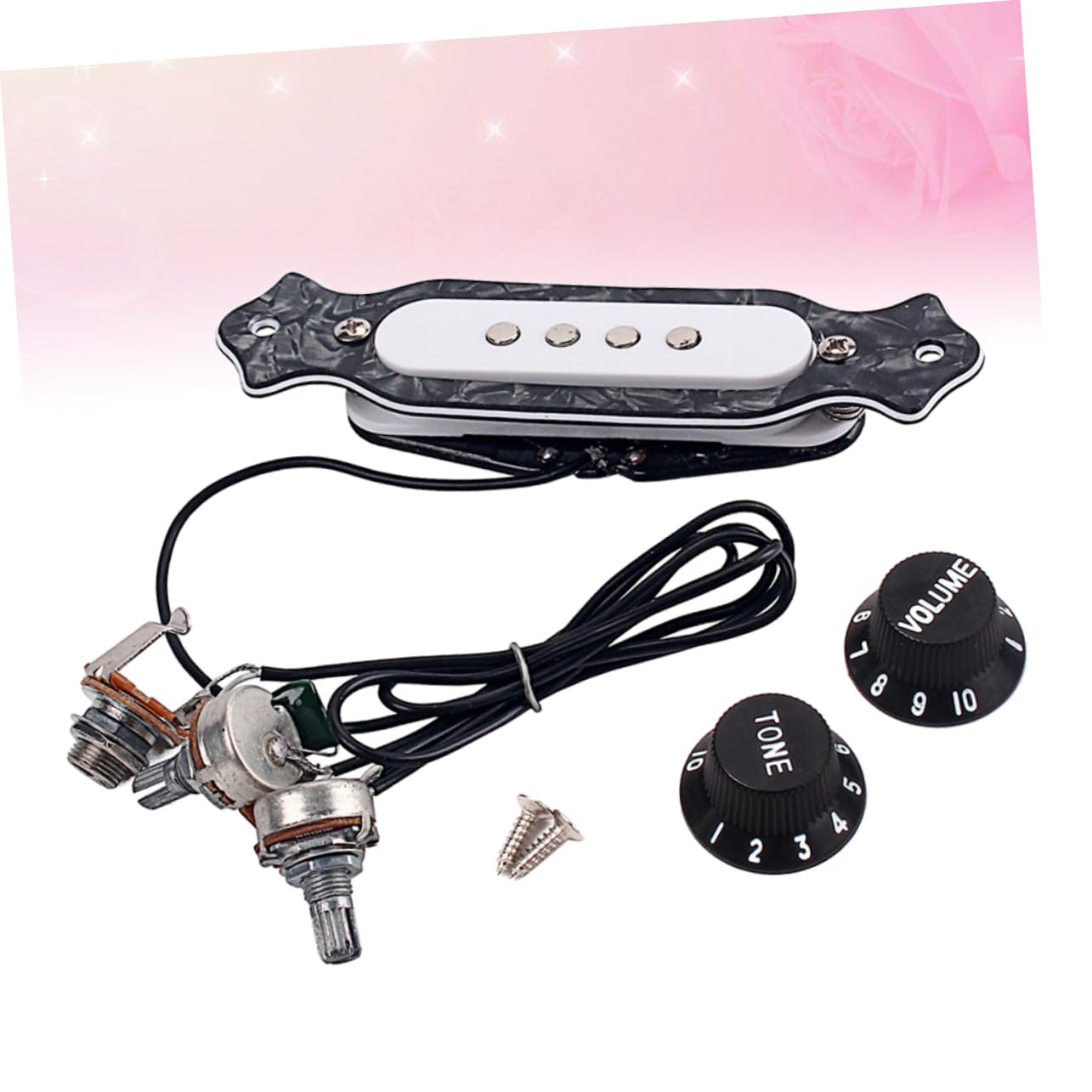 3pezzi Pickup Elettrico Per Chitarra Acustica Corde Con Controllo Di Volume e Tono Design Pre-cablato Compatibile Con Chitarre Folk e Elettriche Nero