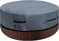 Vista 12 de UCEDER Cubierta Redonda para Tina de Hidromasaje 170G de Polietileno, Cubierta de Spa Impermeable y Protección UV, Protector Solar para Tina