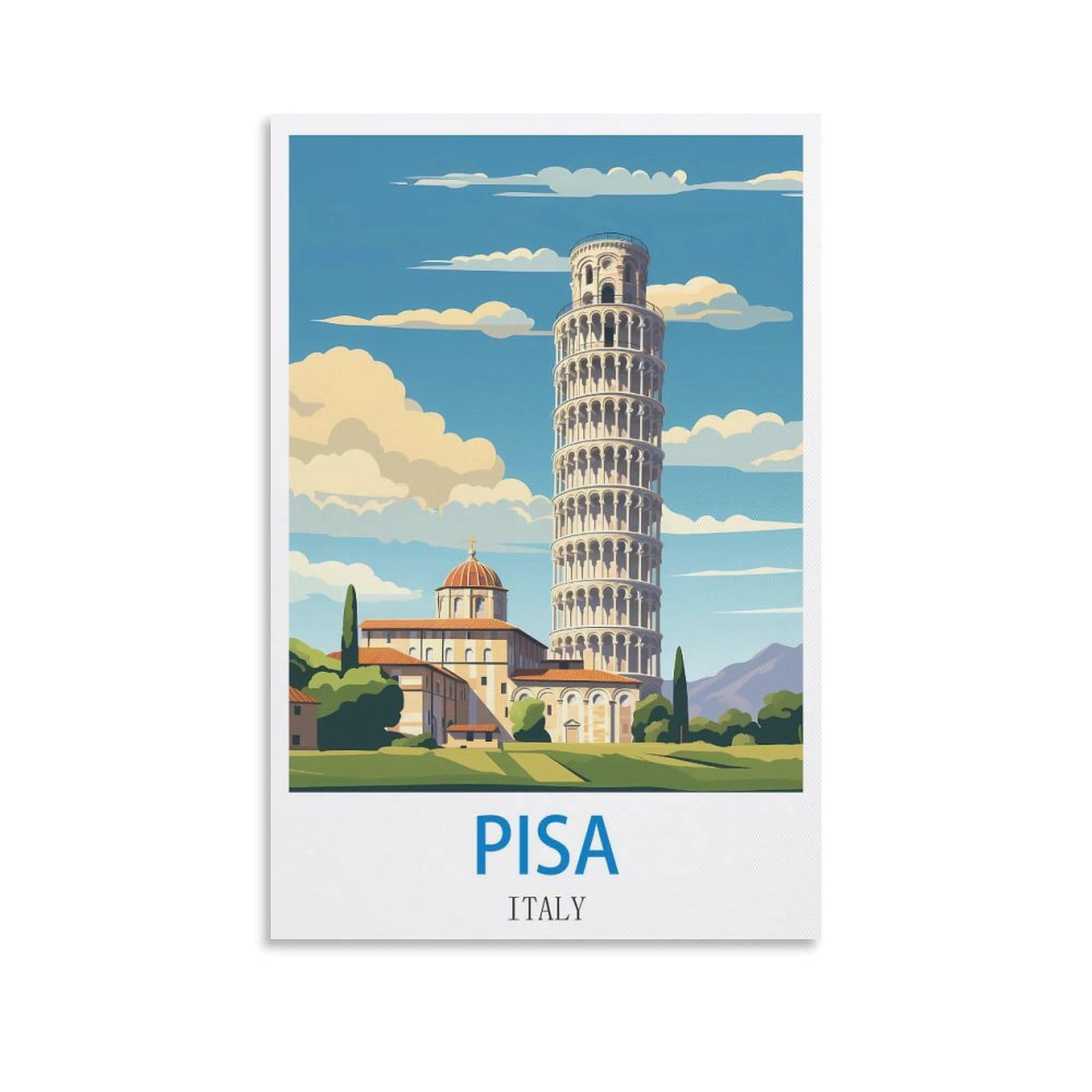 Nprzm A460 Tin Signs Retro Pisa Italy Tin Sign Plaque Poster Wall Art Decoration For Cafe Bar Restaurant Pub 30X30cm