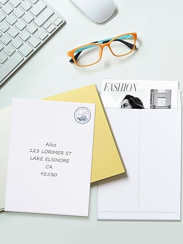 Miniatura 8 de Eupako Sobres de correo para catálogo de 9 x 12 pulgadas, sobres blancos autosellados, paquete de 250 unidades para organización y almacenamiento