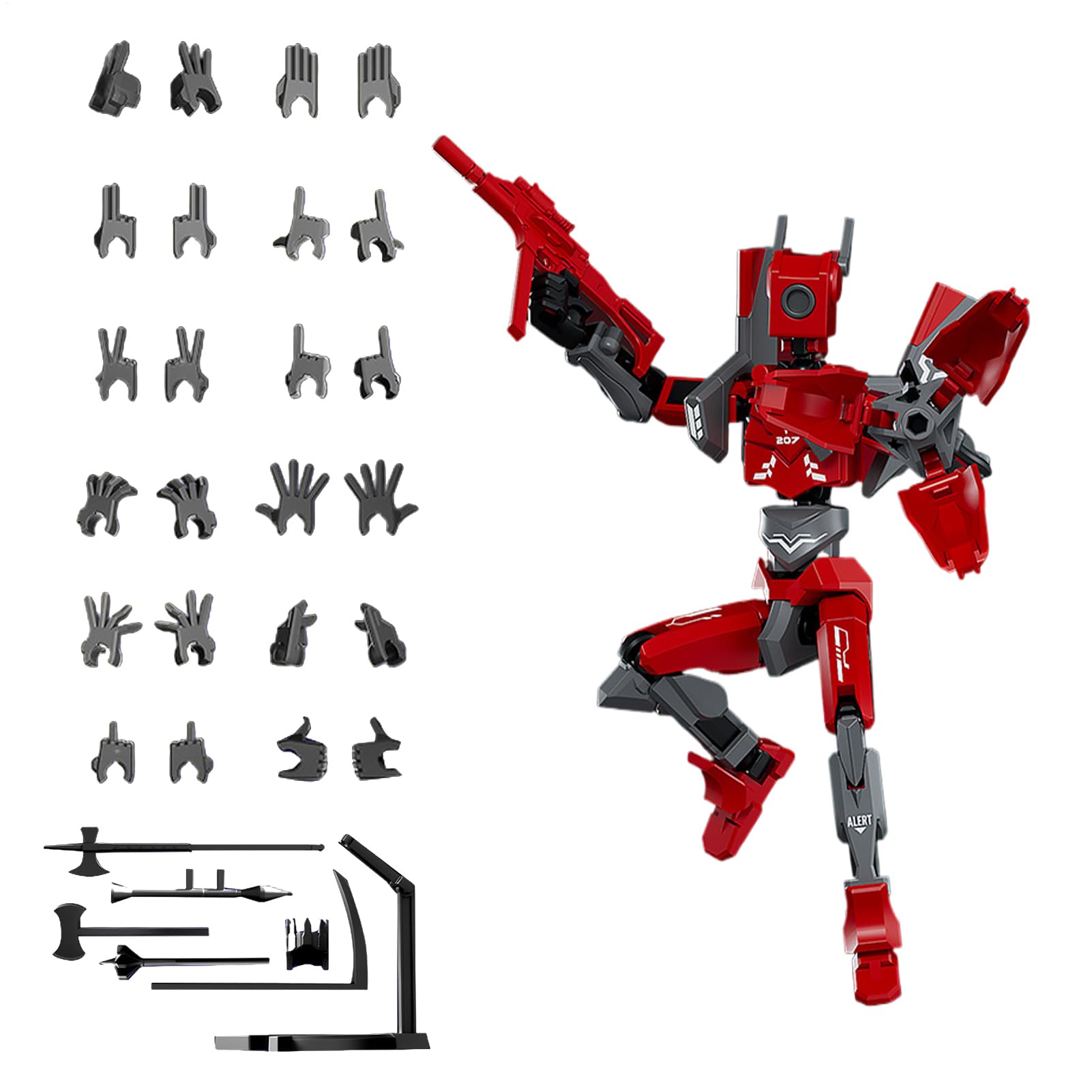Ratpzou T-13 Action Figure, 3D Printed Titan 13 Action Figure, Collectible Action Figures, Desktop Decoration Jointed Doll Set For Kids Collection Bookshelves Birthday Living Room Adults Desk Home