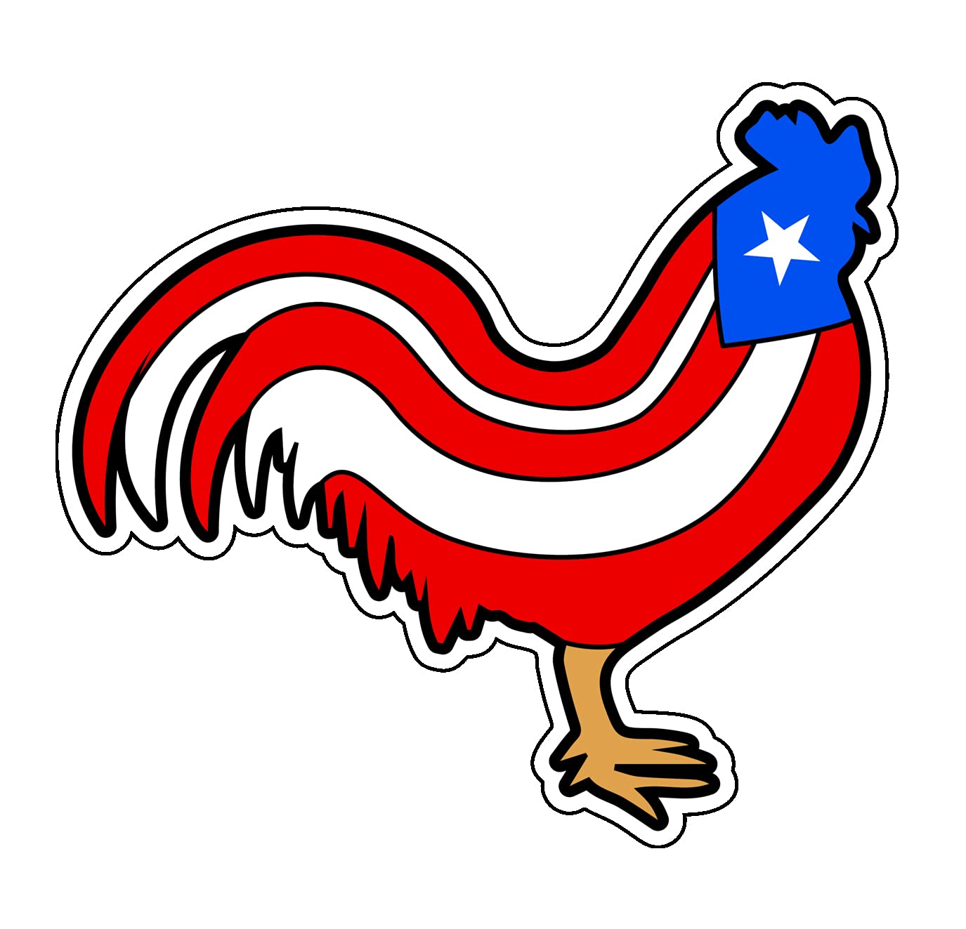 Autocollant en vinyle Coq de Puerto Rico sticker pare-chocs voiture camion ordinateur
