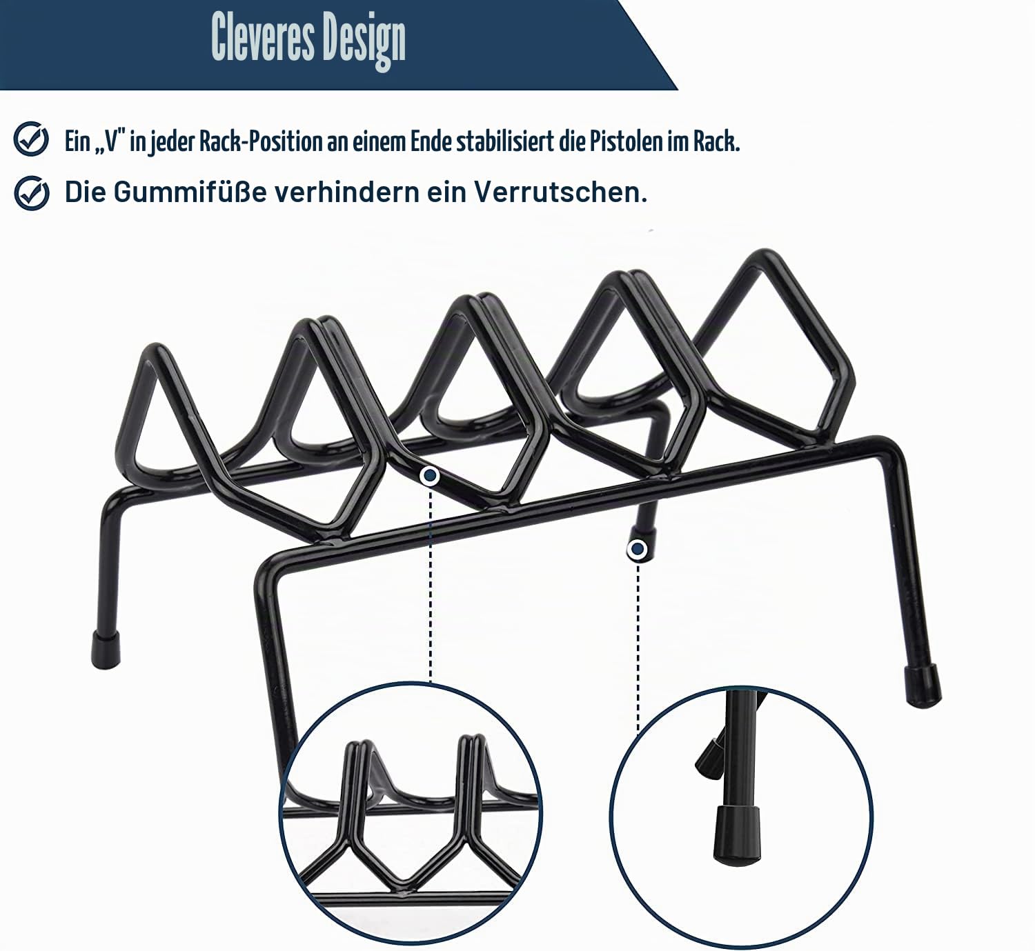 BOOSTEADY Pistolen Aufbewahrung Rack Waffen Halterung Pistolenständer Gun Rack für 4 Pistolen