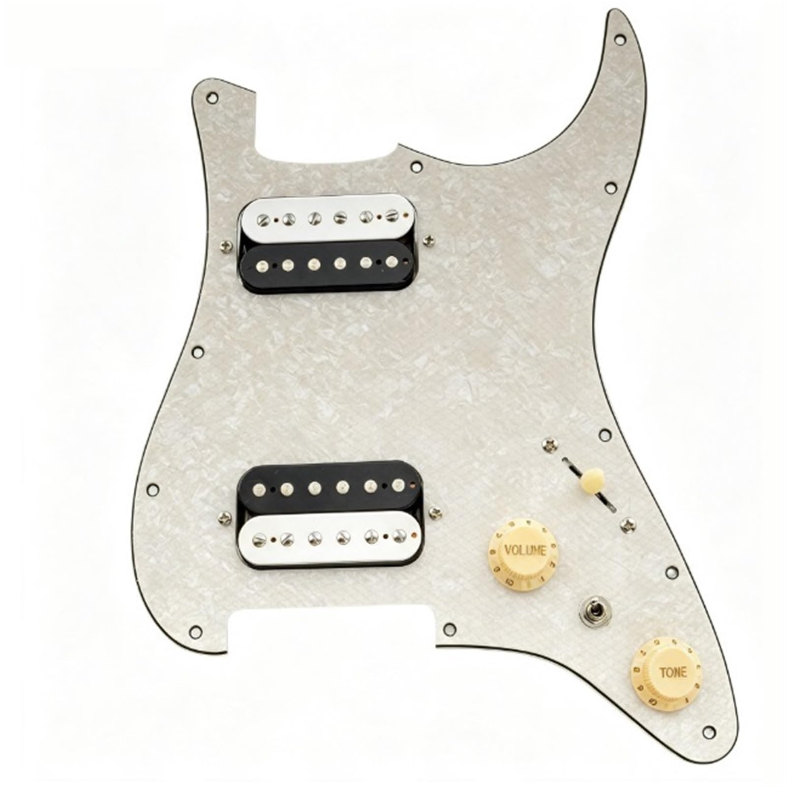 ST-HH wstępnie okablowana maskownica, dwa humbuckery z przełącznikiem dzielonym cewką do modernizacji gitar elektrycznych (Blanc)