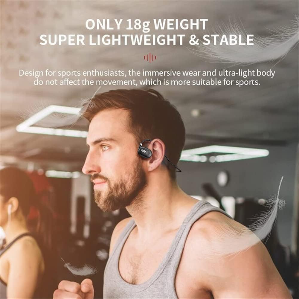 Cuffie a conduzione ossea, cuffie wireless aperte, cuffie sportive IPX7 Bluetooth 5,3 con microfono, adatte per la corsa, sport - nero Cuffie a conduzione ossea, cuffie wireless aperte, cuffie sportive IPX7 Bluetooth 5,3 con microfono, adatte per la corsa, sport - nero
