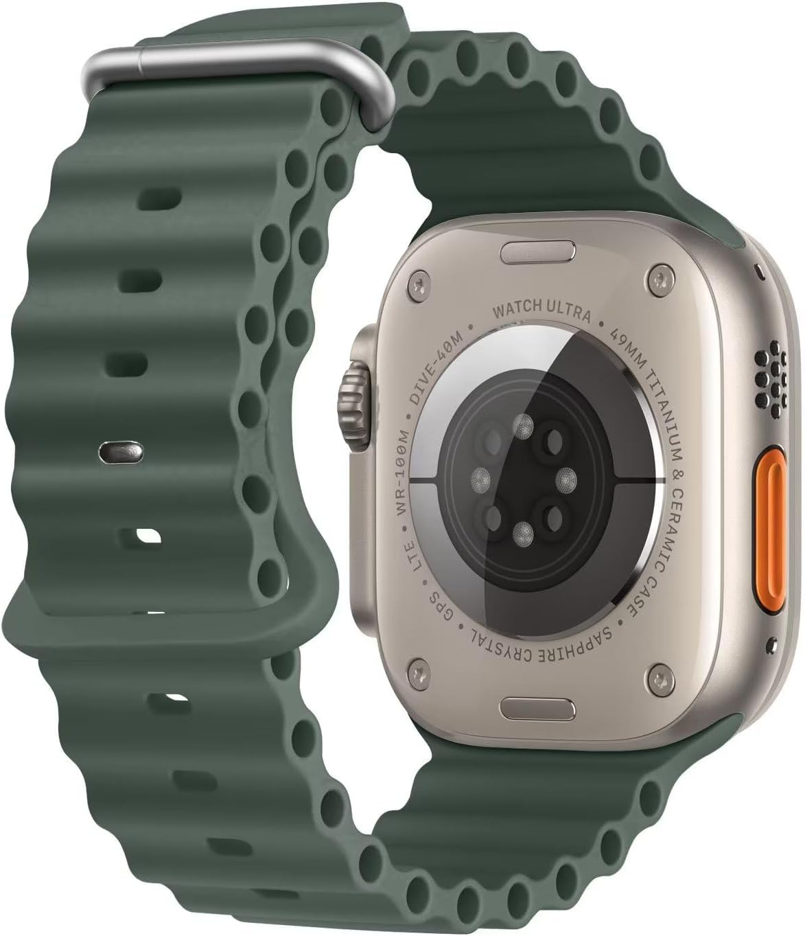Ocean Band Compatible with Apple Watch Ultra, 49mm, 45mm, 44mm, 42mm, for iWatch Series Ultra SE 8, 7, 6, 5, 4, 3, 2, 1, Sport Silicone Band for Women and Men