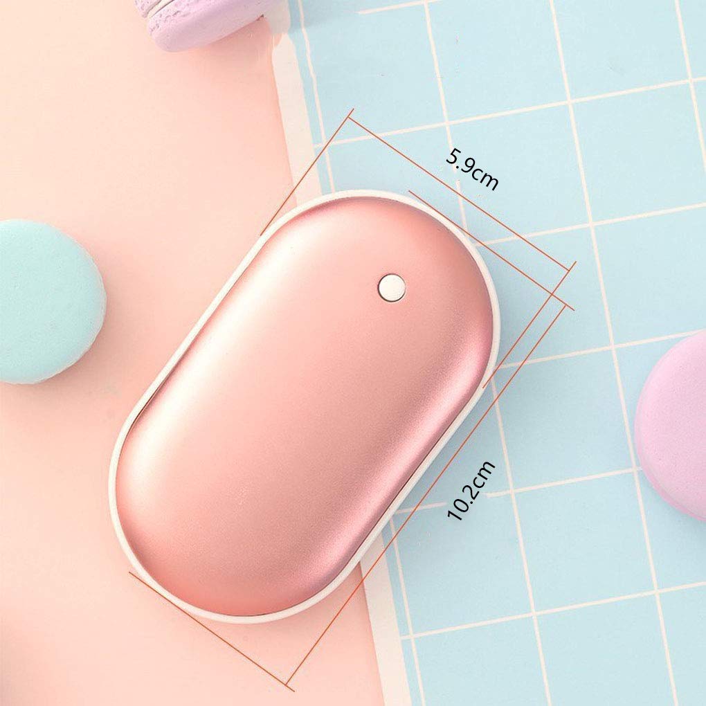 Scaldamani Power Bank 5200 mAh Scaldamani Ricaricabile Scaldamani Portatile Scaldamani Elettrico Caricabatterie USB Regalo Power Bank Oro Rosa
