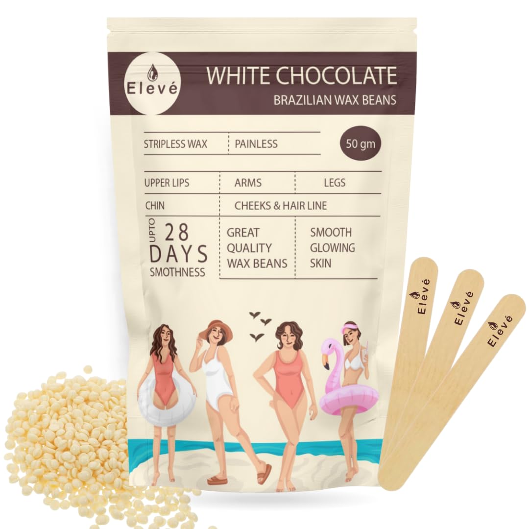 Hair Removal Brazilian Wax | For Face, Eyebrow Back, Bikini Area, Lips and Arms Wax (50 g) (White Chocolate)