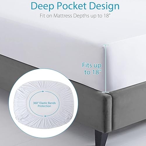 Miniatura 6 de Rywell Arc-Chill - Protector de colchón impermeable tamaño individual, transpirable, refrescante, funda de colchón de cama silenciosa, sábana bajera