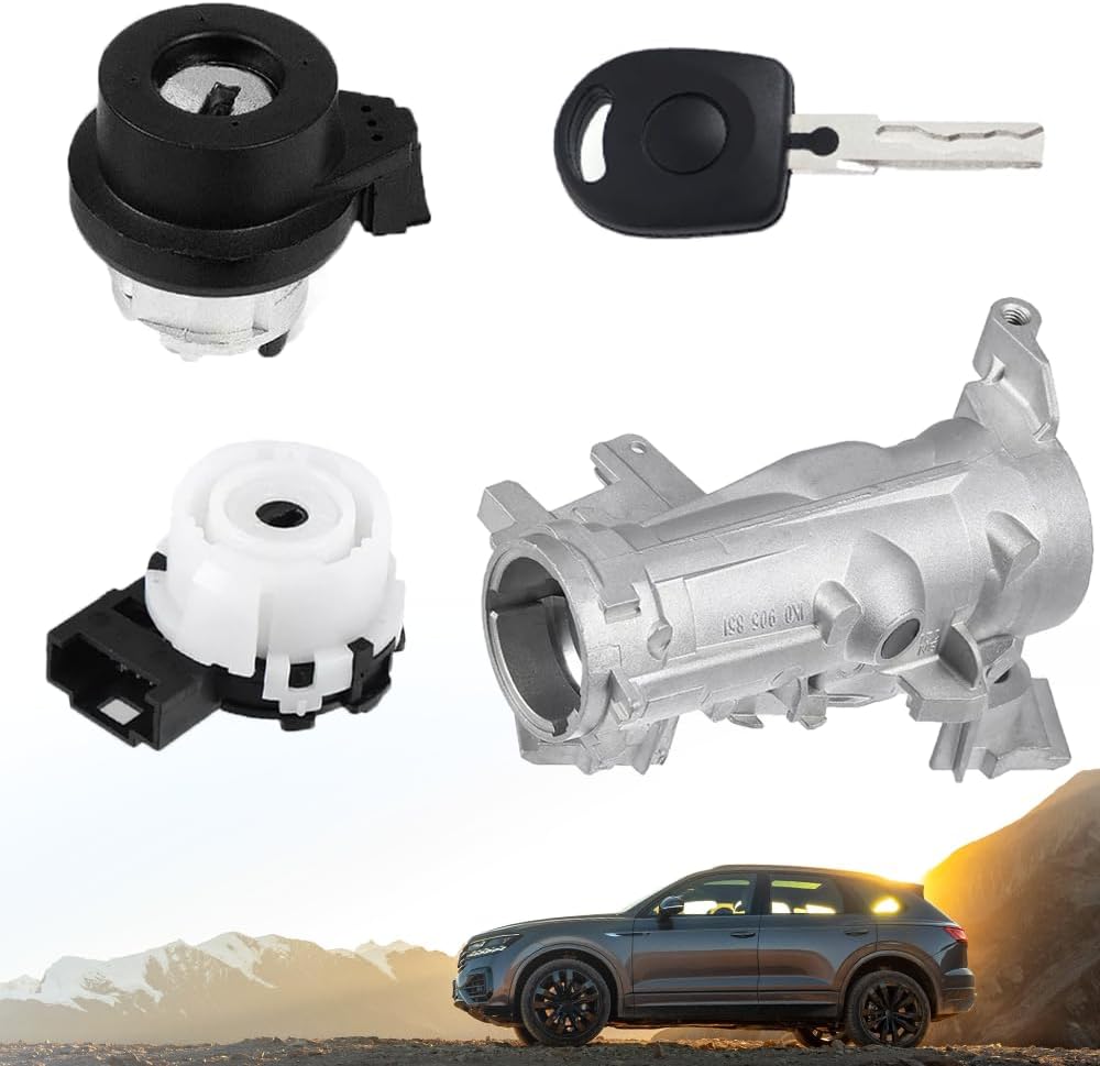 Ignition Switch Lock Cylinder 1K0905851B Compatible with VW Jetta Golf GTI MK5 Rabbit, Audi A3 TT R8, Seat, Skoda - Replaces 5Q0905865A 1K0905865