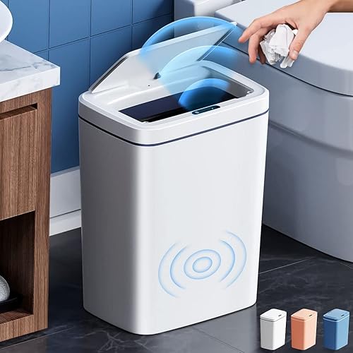 EFFUN Bote de basura automático, bote de basura con sensor de movimiento sin contacto de 4.2 galones, bote de basura inteligente manos libres, bote