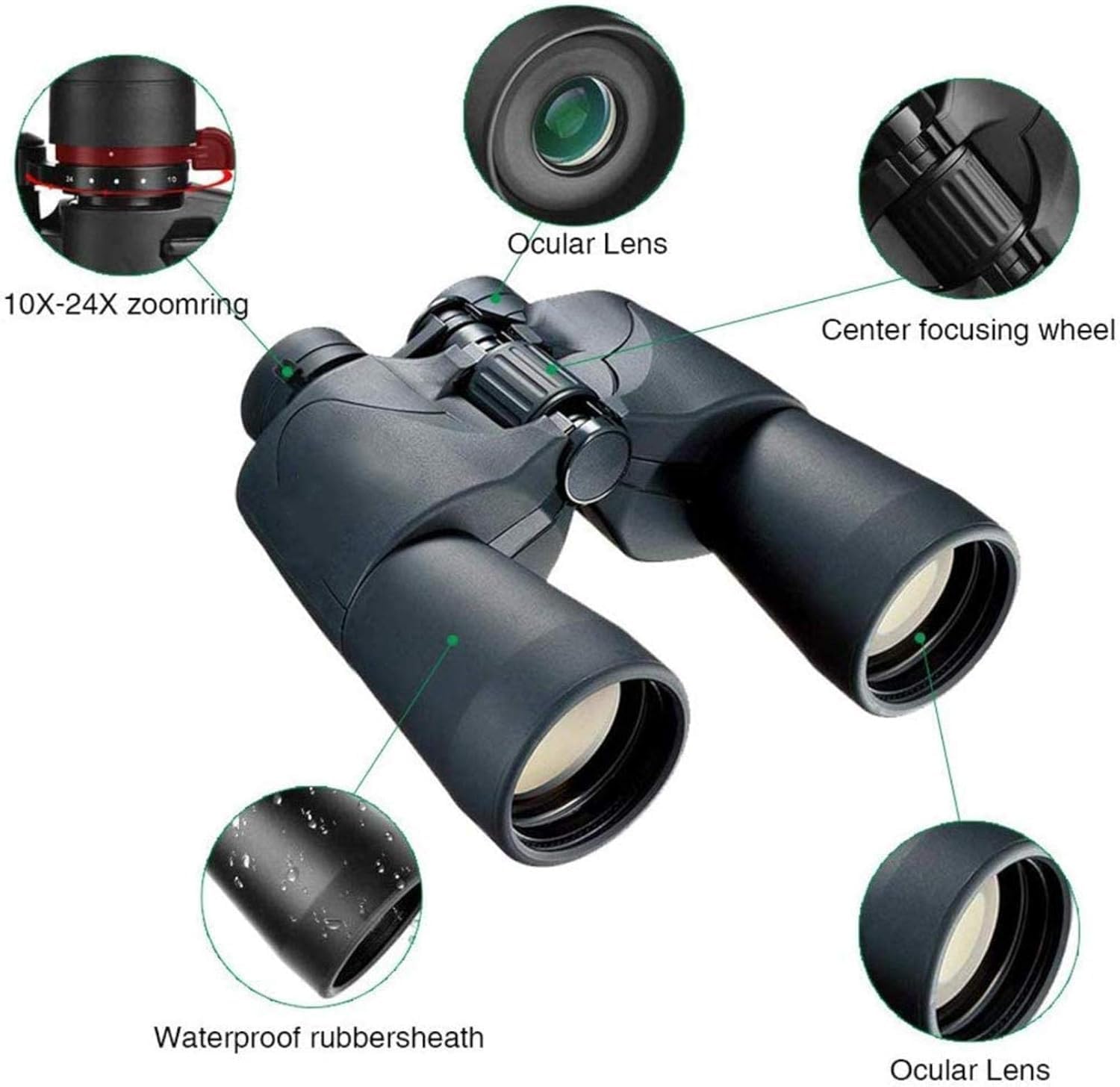 Monokularowy teleskop o dużej mocy 4K 10-300X40 mm Monokularowy teleskop z zoomem przenośny super teleobiektyw statywu + klips, do lornetki na zewnątrz