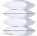 Oreillers pour dormir 4 pièces taille standard - Oreillers de qualité hôtelière avec fibre moelleuse premium - Oreillers en gel doux pour dormeurs sur le ventre, le dos et le côté