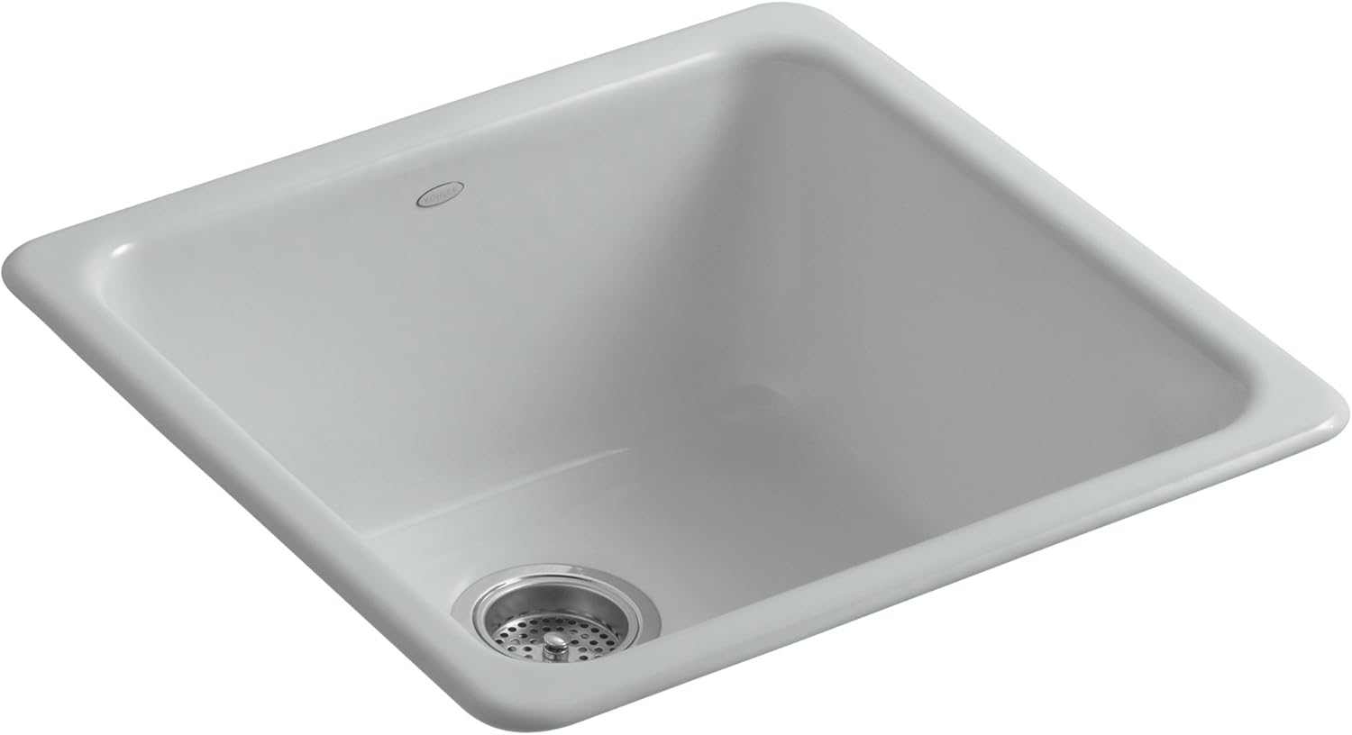 KOHLER K-6587-95 Iron/Tones Self-Rimming (20-7/8" X 20-7/8") or Undercounter (17-7/8" X 17-7/8") Kitchen Sink, Ice Grey