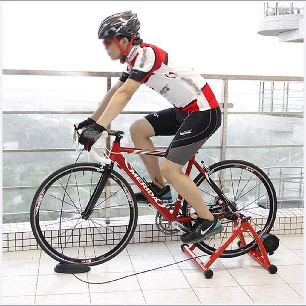 Bicycle Turbo Trainer Indoor Exercise Bike Trainer,Home Bicycle Trainer Stand with 6 Speed Magnetic Resistance,Yellow