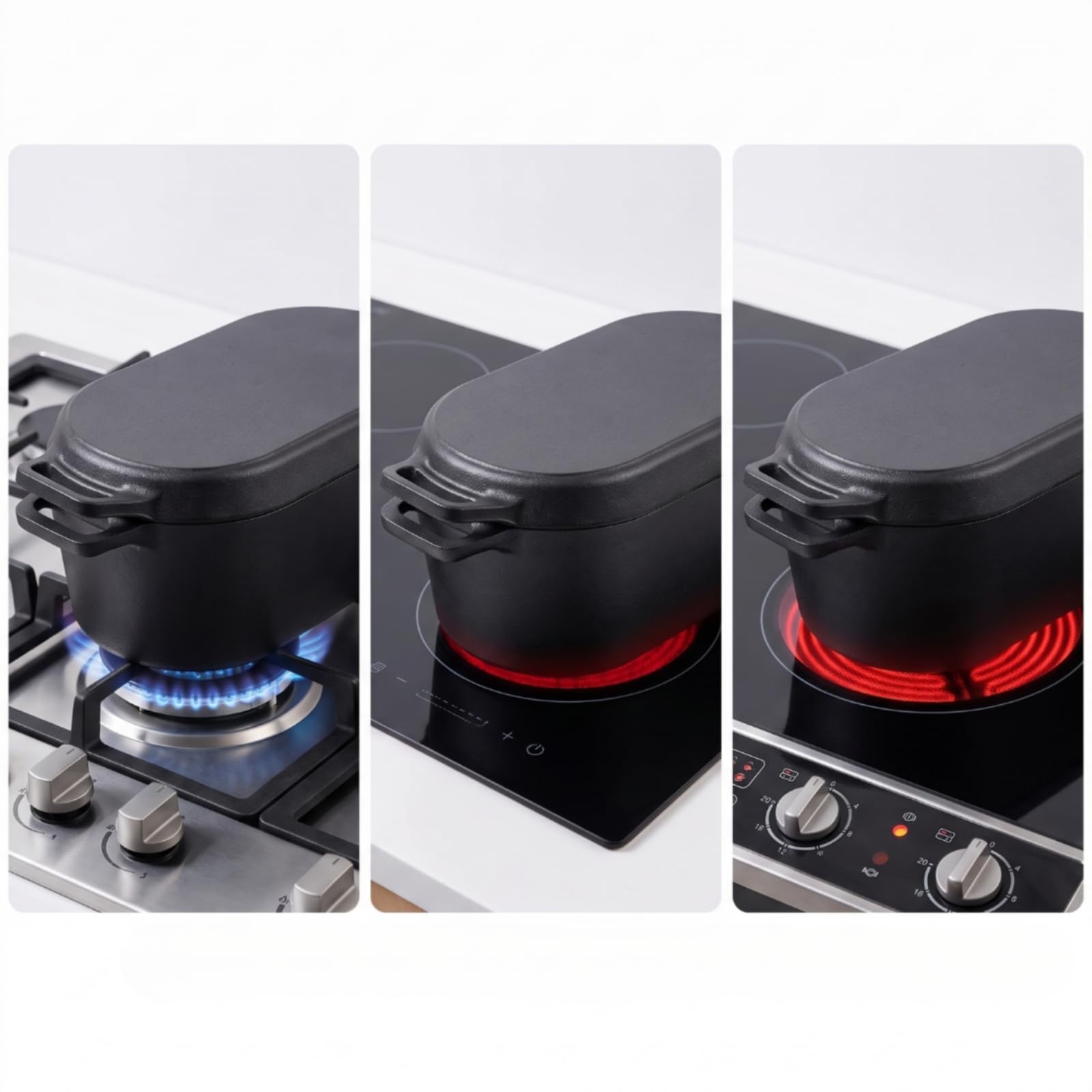 Eisenlegierung Brotbackform mit Deckel hitzebeständig Eisenlegierung Kastenform mit Deckel stabil Dutch Oven für Backofen, Groß, Modern Minimalistisch