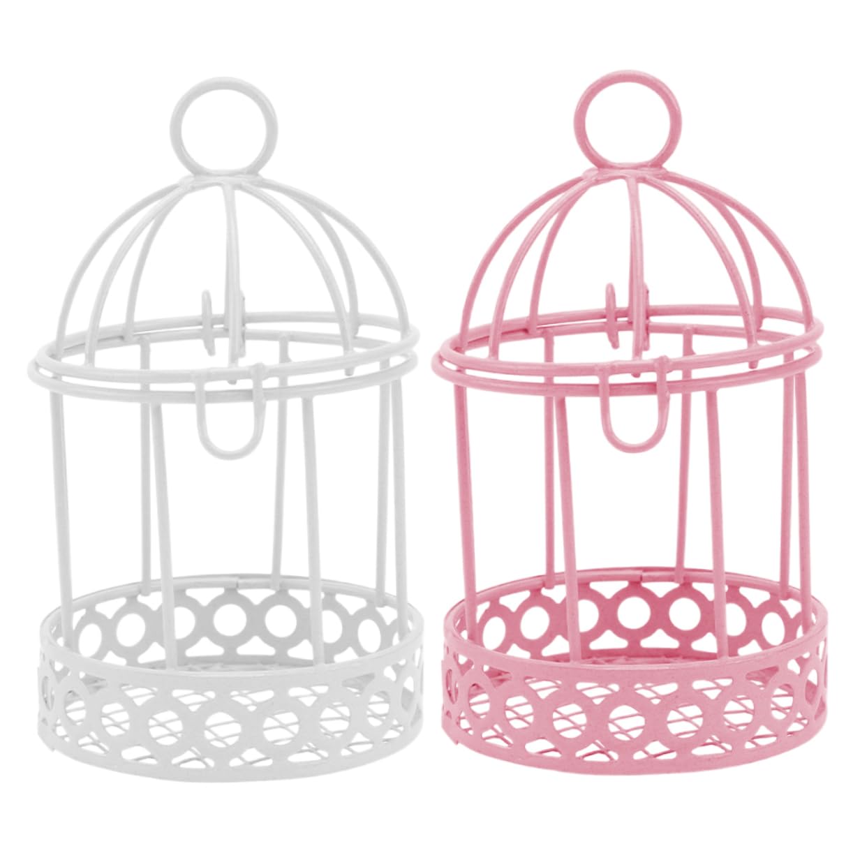 Cabilock 2pcs Birdcage Ornament Mini Birdcage Accessories Wire Tealight Candle Holder Decorative Home Decor Wedding Centerpiece