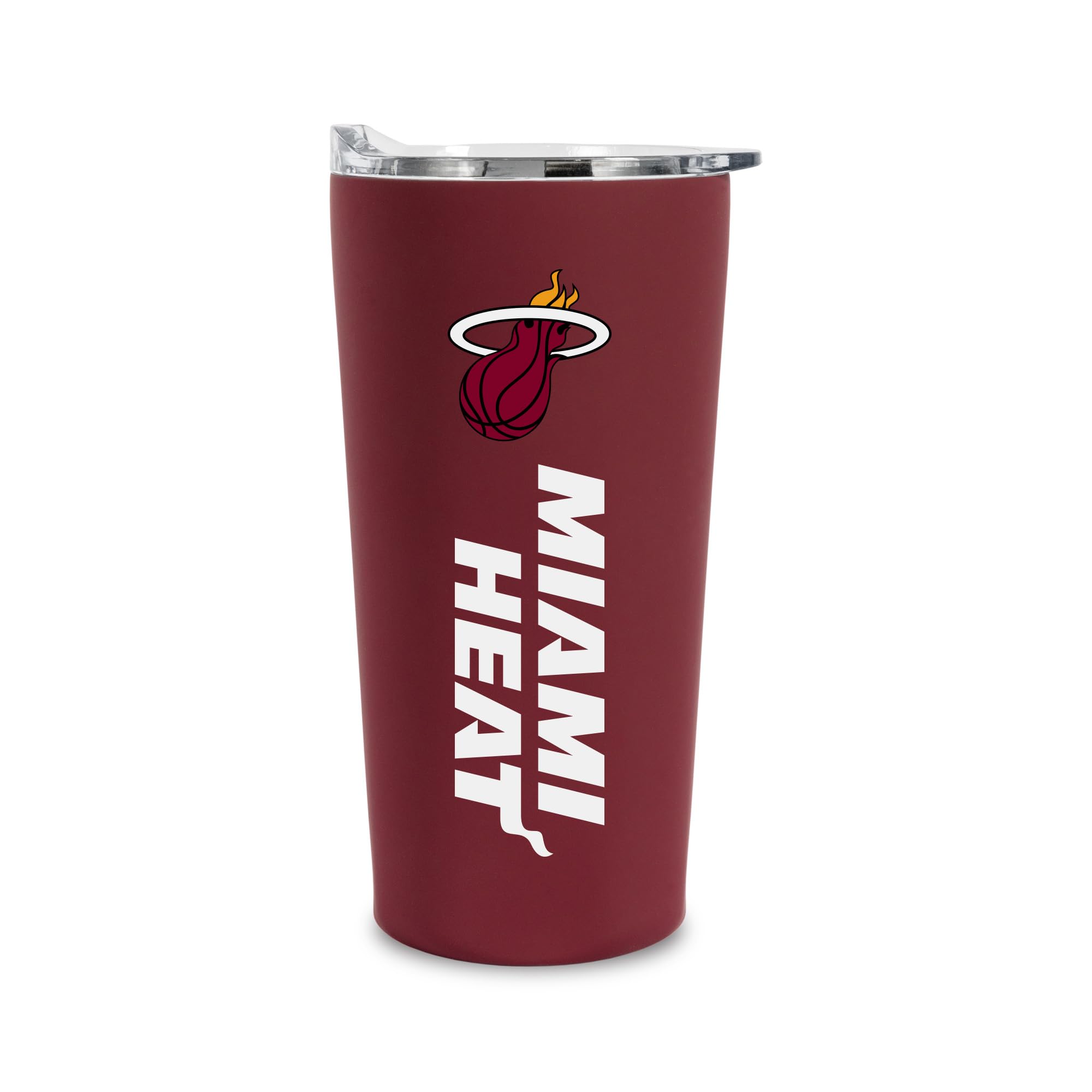 Rico Industries NBA Basketball Miami Heat 18oz Soft Touch, Easy Grip Tumbler