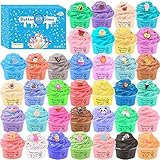 Fluffy Slime Kit: contiene 36 cajas de mini slimes con tapas en diferentes colores, 36 amuletos de slime, colores ricos y accesorios que brindan suficiente diversión y creatividad para brindarles a los niños horas de alegría.