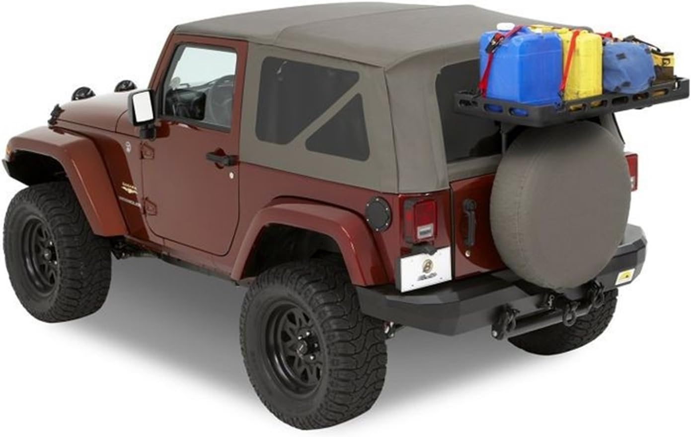 Bestop 4141201 Tailgate Rack Bracket System for 2007-2018 Wrangler JK 2-door/4-door