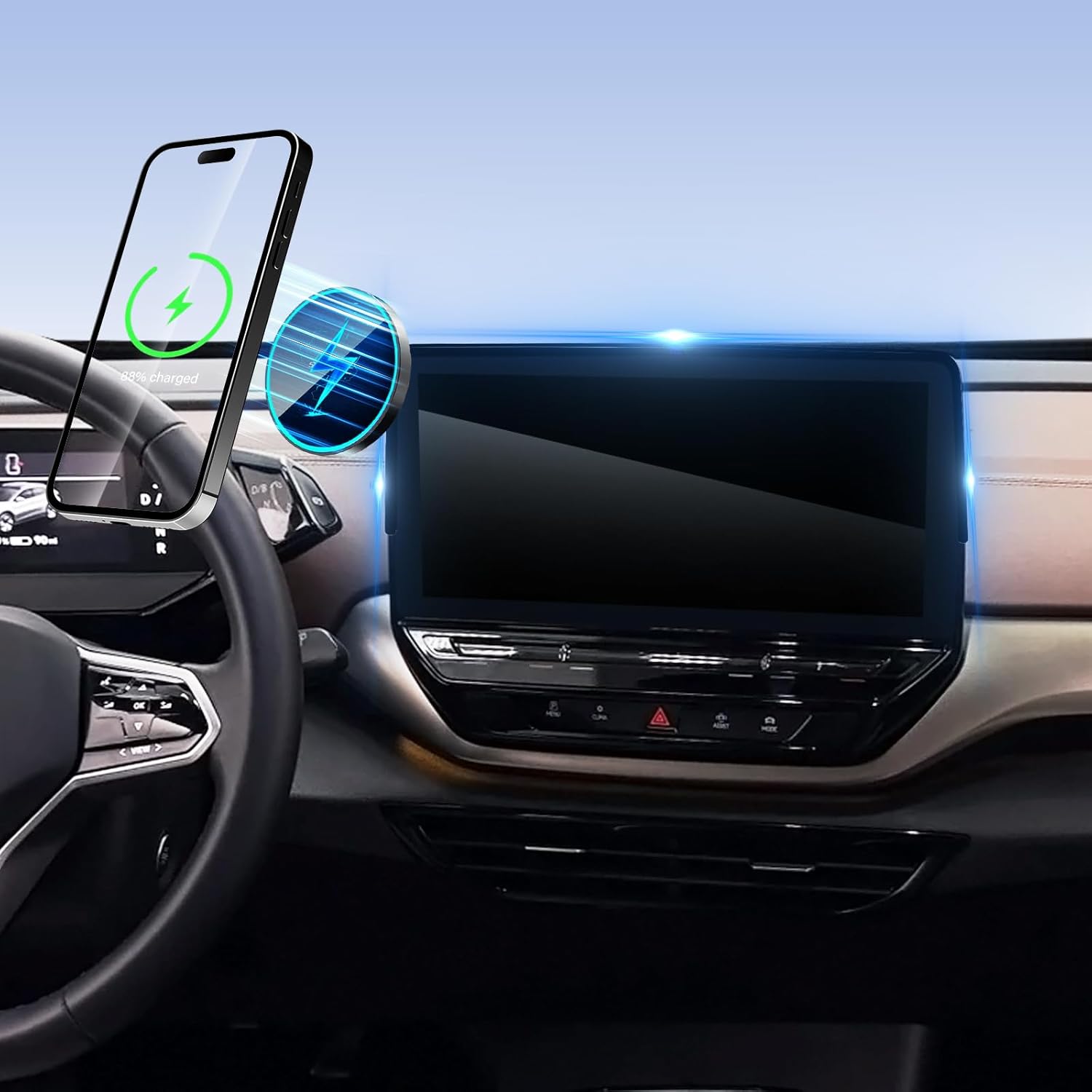 SKYLOTEC Car Phone Holder for VW Volkswagen ID.4/ID4 2021 2022 2023 2024 Accessories 12-Inch Screen Fixed Clip, Automobile Cradles Phone Mount, Cell Phone Base Not Block Air Vent