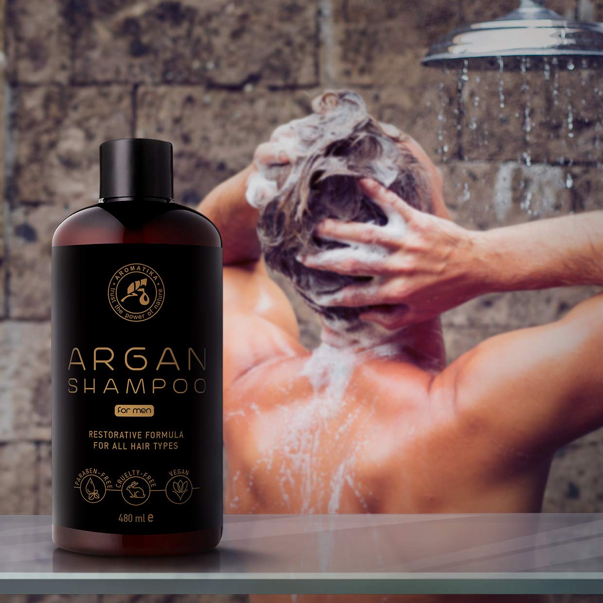 Buy Argan Oil Shampoo For Men 480ml with Natural Argan Oil & Herbal