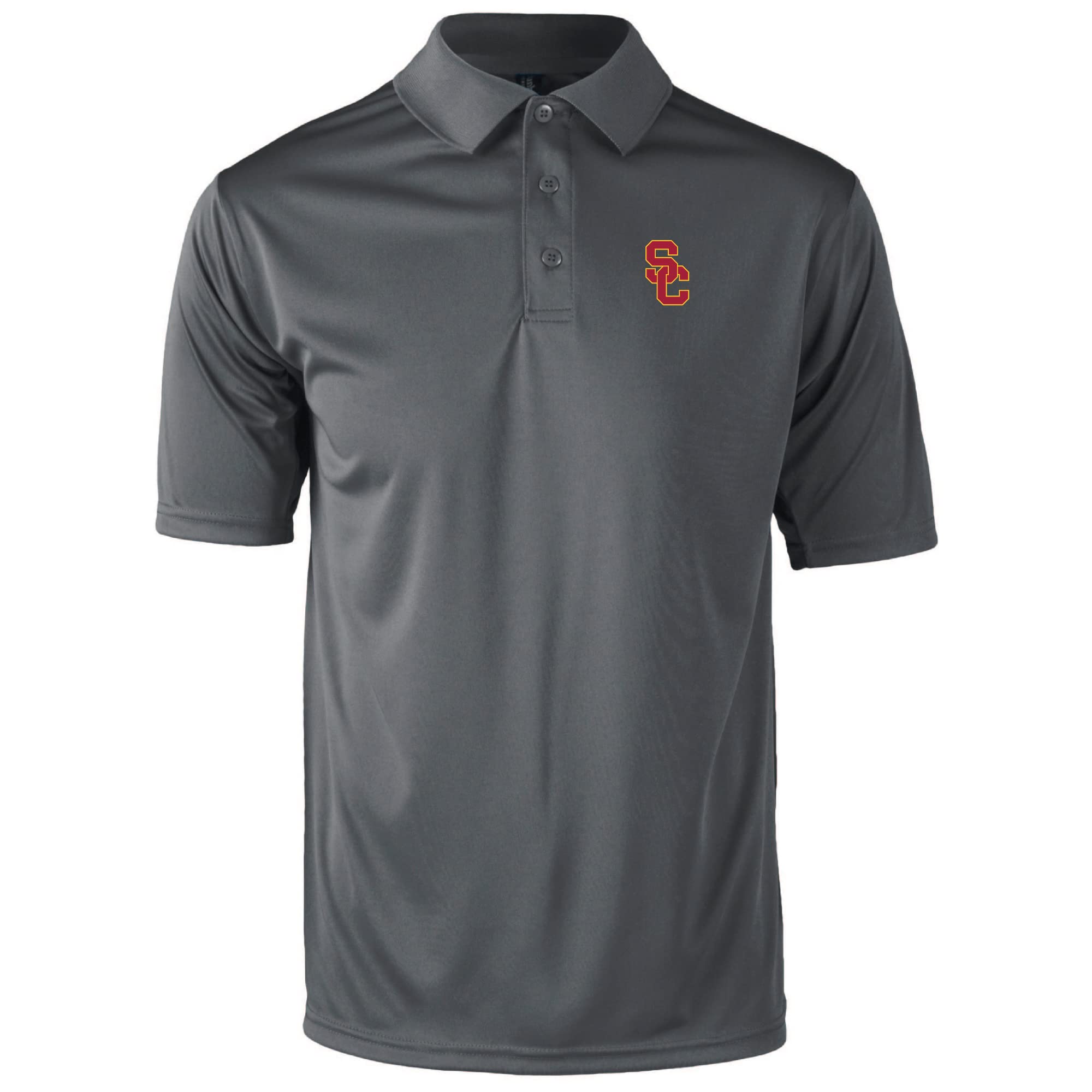 dunbrooke Apparel Men's USC Trojans Edge Anti-snag Polo Shirt, Grey, Large-5X-Large