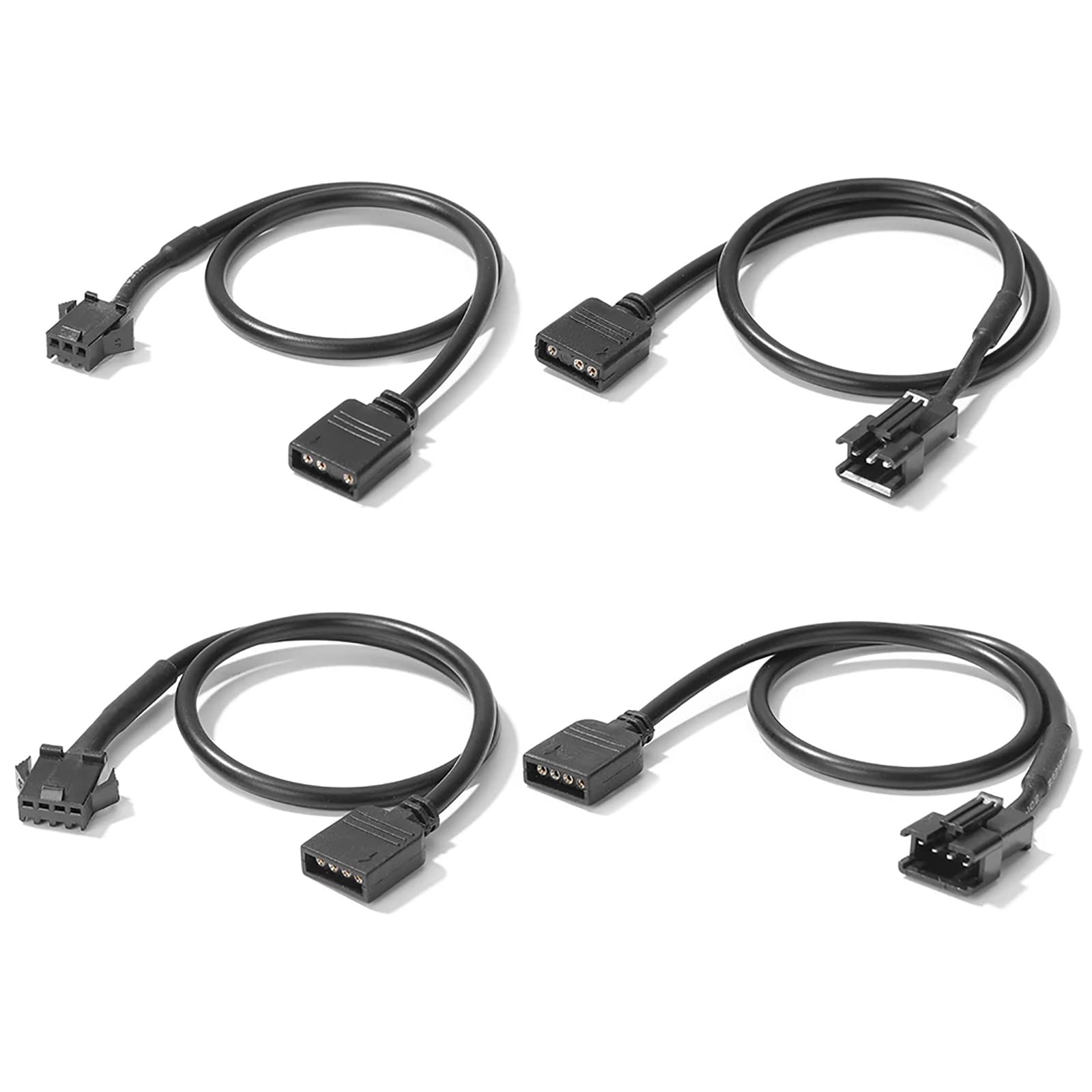 Cavo Adattatore RGB Da 30 Cm - Da 3 Pin 5V A 4 Pin 12V - Per Collegare Strisce LED A Scheda Madre PC - 2
