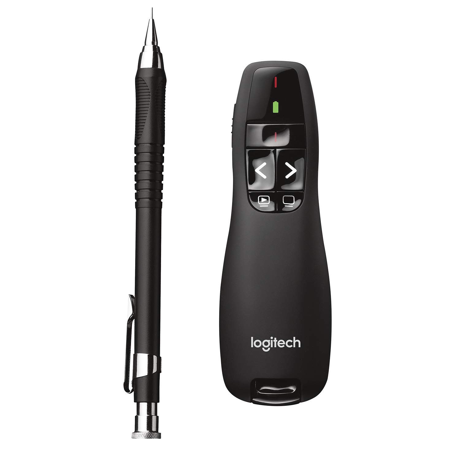 Logitech R400 Presenter, Kabellose 2.4 GHz Verbindung via USB-Empfänger, 15m Reichweite, Roter Laserpointer, - Schwarz (Reconditionné)