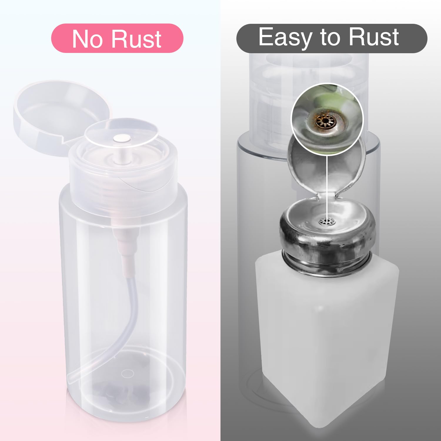 2 Nagellackentferner-Pumpspender – Je 180 Ml, Mit Druckkopf, Für Aceton & Make-up-Entferner