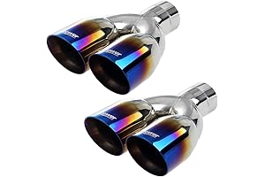 Blue Polished Akrapovic Dual Exhaust Tip Tailpipe