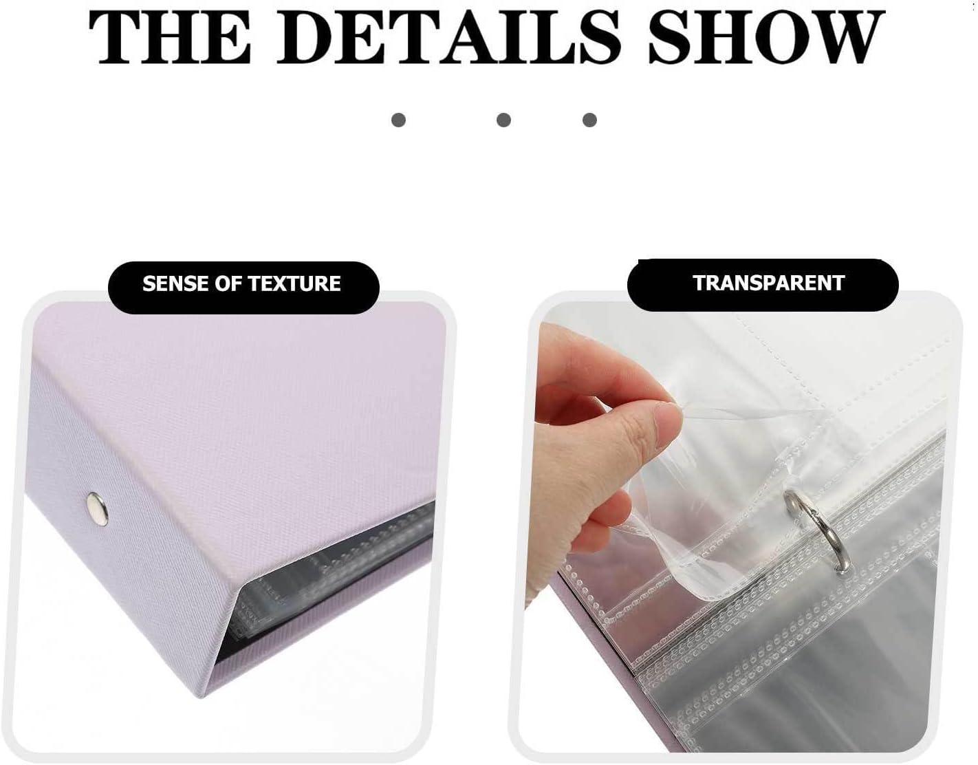 Reusable Photo Album with Pages, Purple Leather Plastic