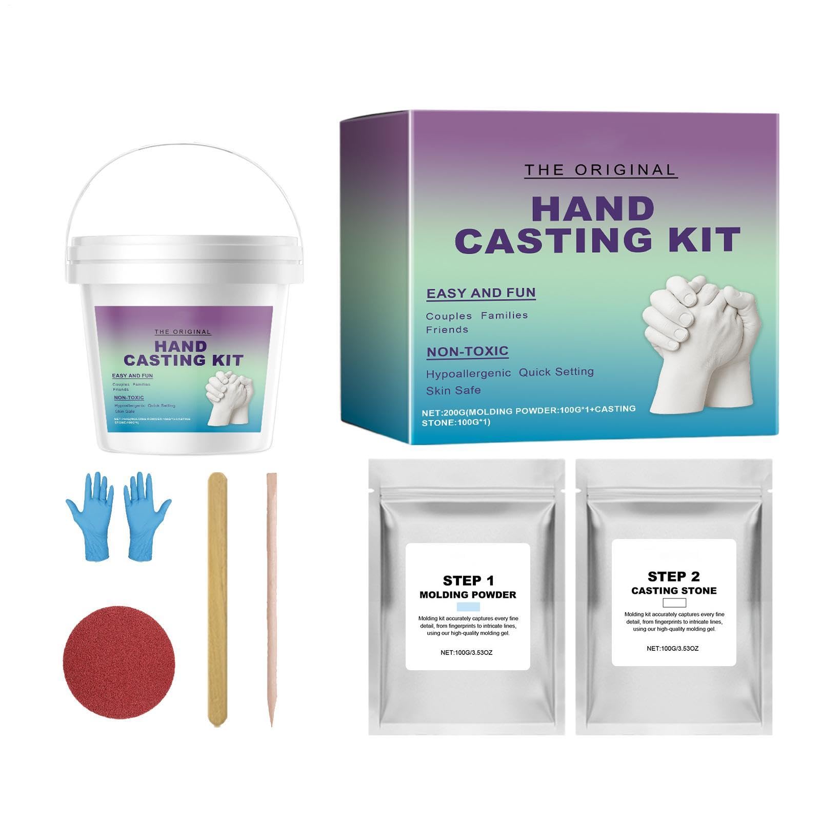 Kit de moulage de mains pour couples idée cadeau Saint-Valentin