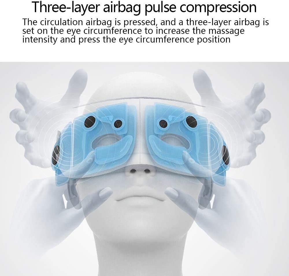 Massager de Ojos con presión de Aire de Calor, masajeador de shiatsu eléctrico para Ojo seco, cepa de Ojos, Alivio de la Fatiga Ocular y Mejor sueño Ocular magnético Far-infrarrojo Cuidado