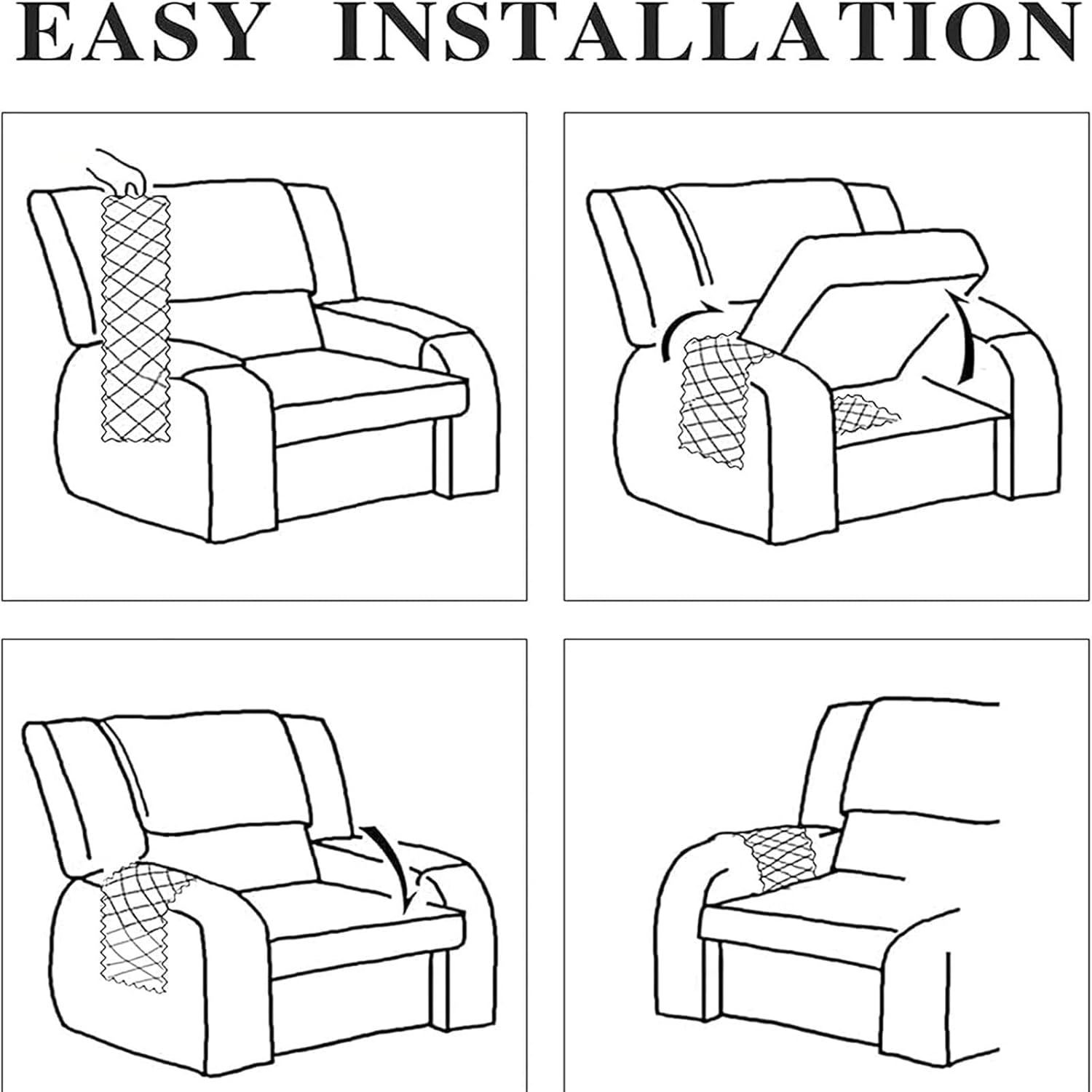 Recliner Covers Sherpa Chair Armrest Cover, Recliner Headrest Cover Sofa Arm Covers with Storage Pockets Anti Slip Arm Rest Cover for Recliner, Chair, Sofa (Burgundy,Sofa(5pcs))