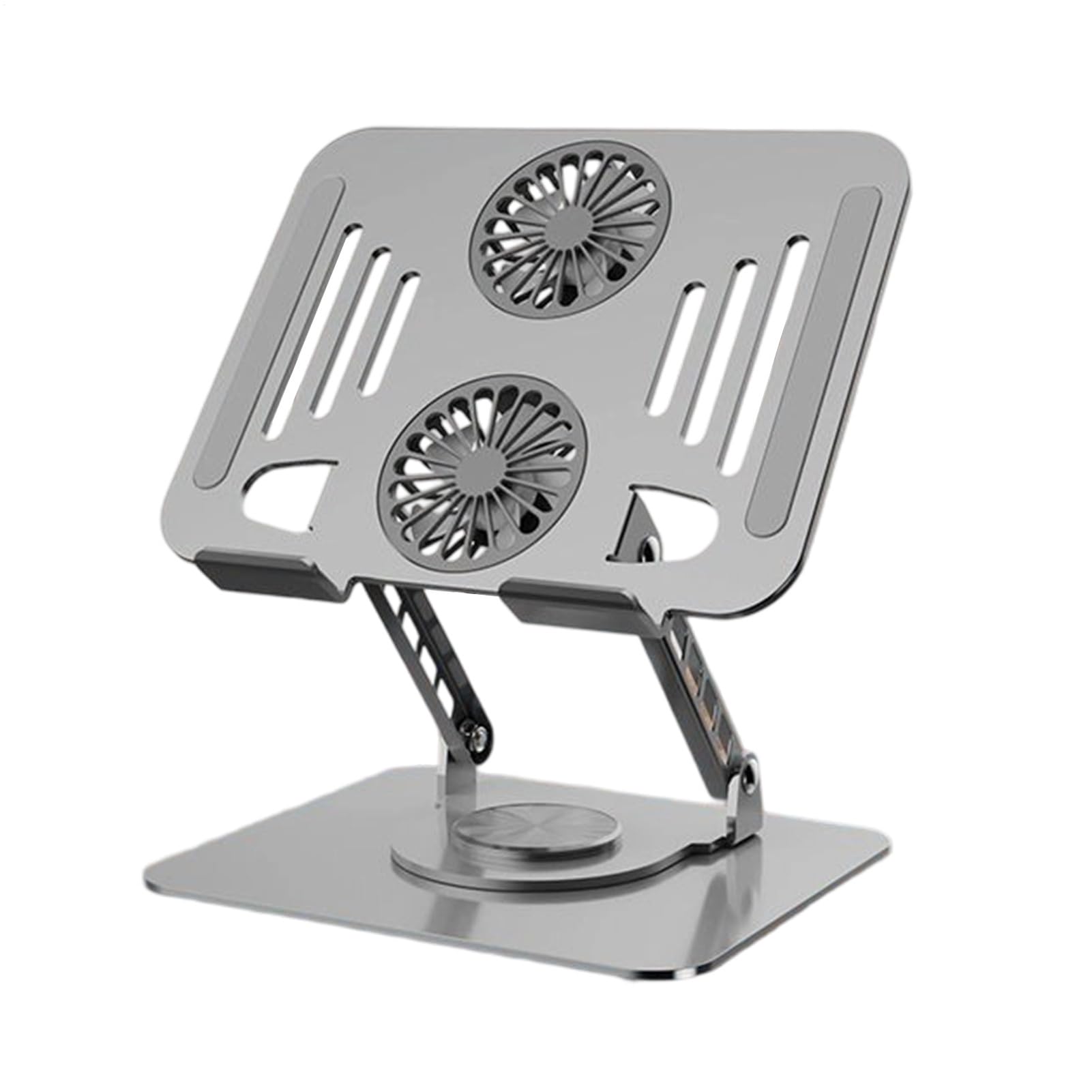 Supporto da scrivania regolabile, ergonomico in alluminio, base antiscivolo stabile, struttura pieghevole, piastra di raffreddamento ventilata, supporto per notebook per casa, camera da