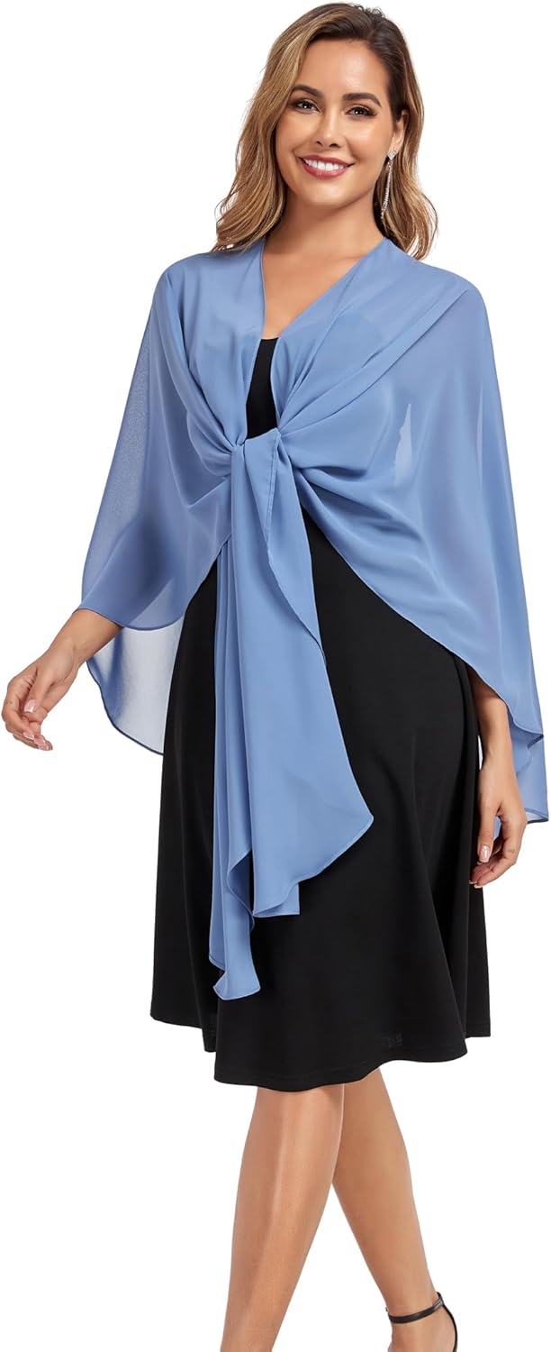 Shawls Wraps for Evening Wedding Party Chiffon Scarf Soft Bridal Wraps Wedding Guest Shawl Coverage - Image 5