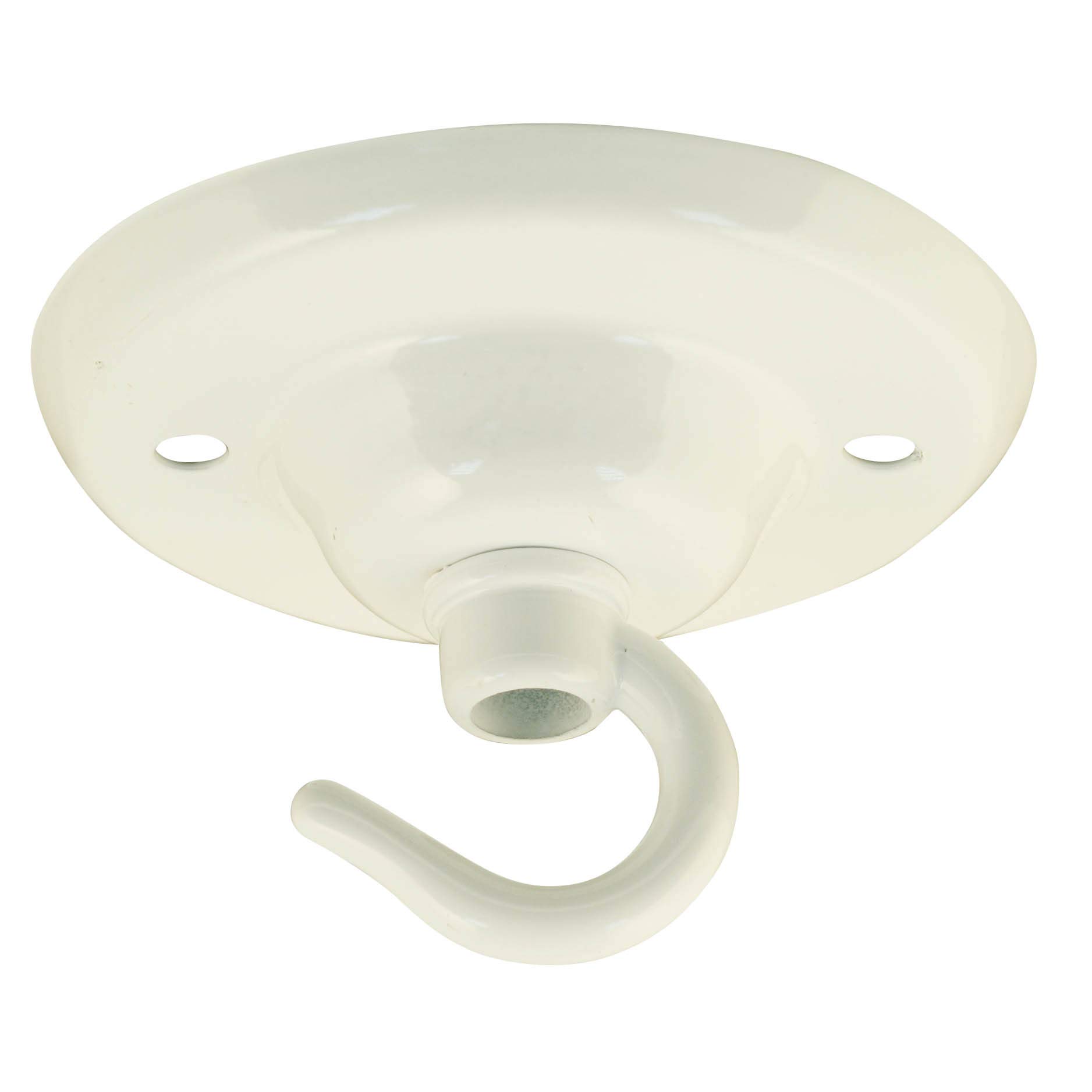 Ceiling Rose Hook Plate 75mm Diameter with Matching Screws Antique White Powder Coated