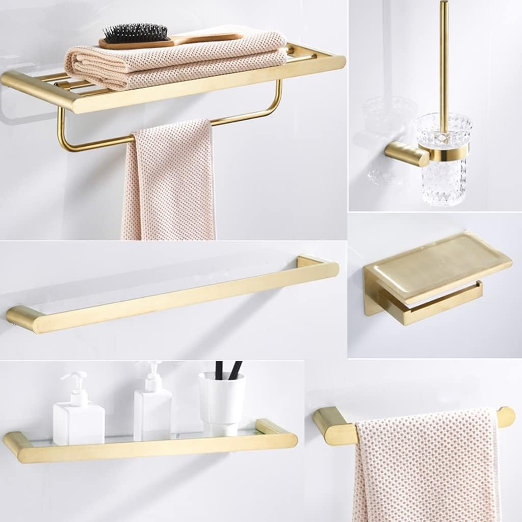 タオルラック ノルディックブラッシュゴールド タオルラック バスタオルラック トイレラック セット/ダブルフック​​(シングルフック タオルラック  ノルディック ブラッシュド ゴールド タオルラック、バスルームハードウェア、バスタオルラック、トイレラック、バスルーム ... タオルラック ノルディック ブラッシュド ゴールド タオルラック、バスルームハードウェア、バスタオルラック、トイレラック、バスルーム