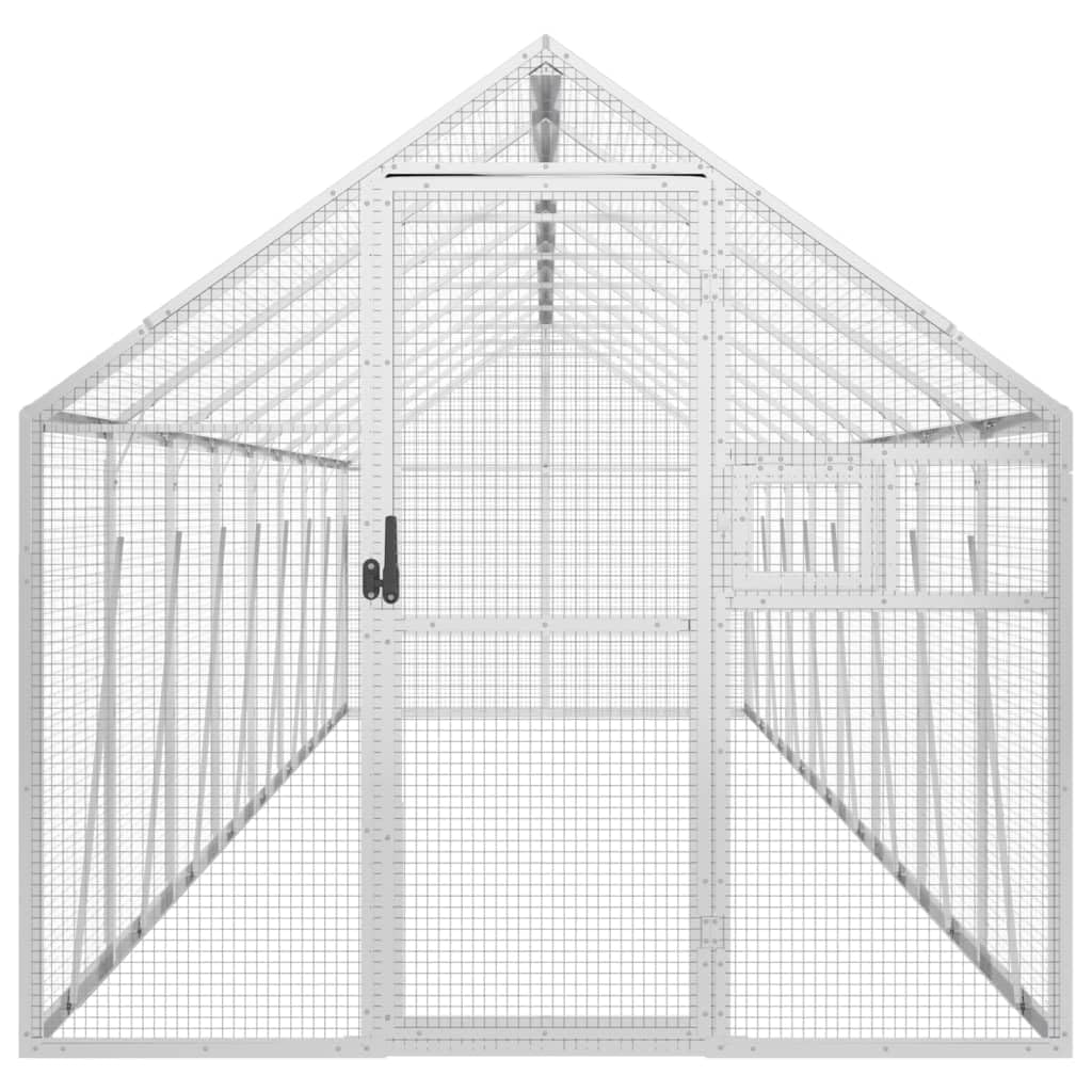 Voliere Silbern 1,79x8x1,85 m Aluminium,Tier- & Haustierbedarf,Haustierbedarf,Vogelbedarf,Vogelkäfige & -ständer,Silber,59.44 kg-3155799