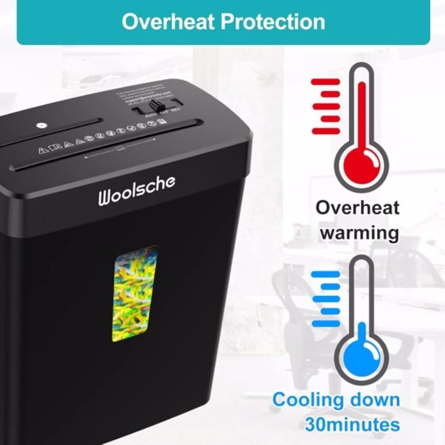 Woolsche 10-Sheet Cross Cut Paper Shredder, 3.43 Gallon Bin, P-4 High Security Level, Shreds CD/Credit Card/Staples, 3 Modes, Overheat Protection, Jam Proof, for Home Office Use, ETL Certified