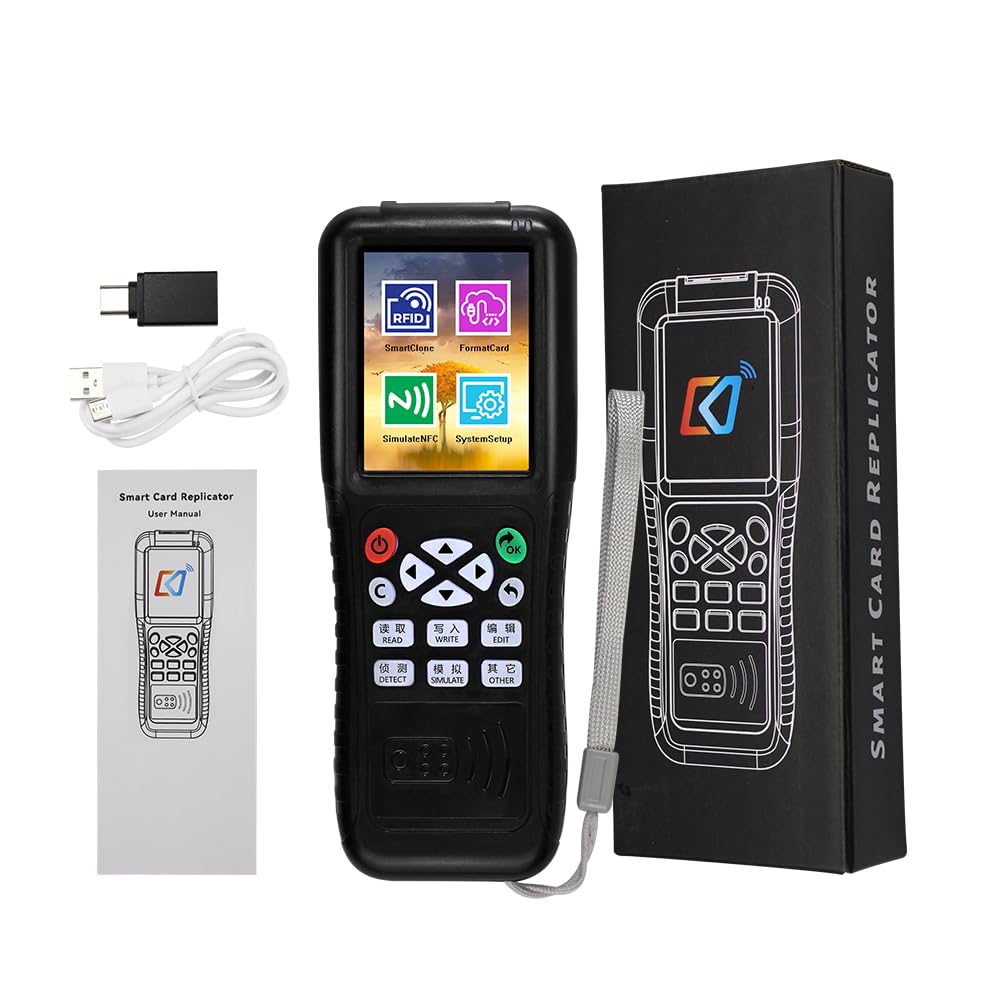 iCopy RFID Copier Full Multi-Frequency NFC Smart Card Reader Writer Duplicatore APP Crittografia Decoder Software Libero Cellulare per Copiare Schede di Accesso, Nero