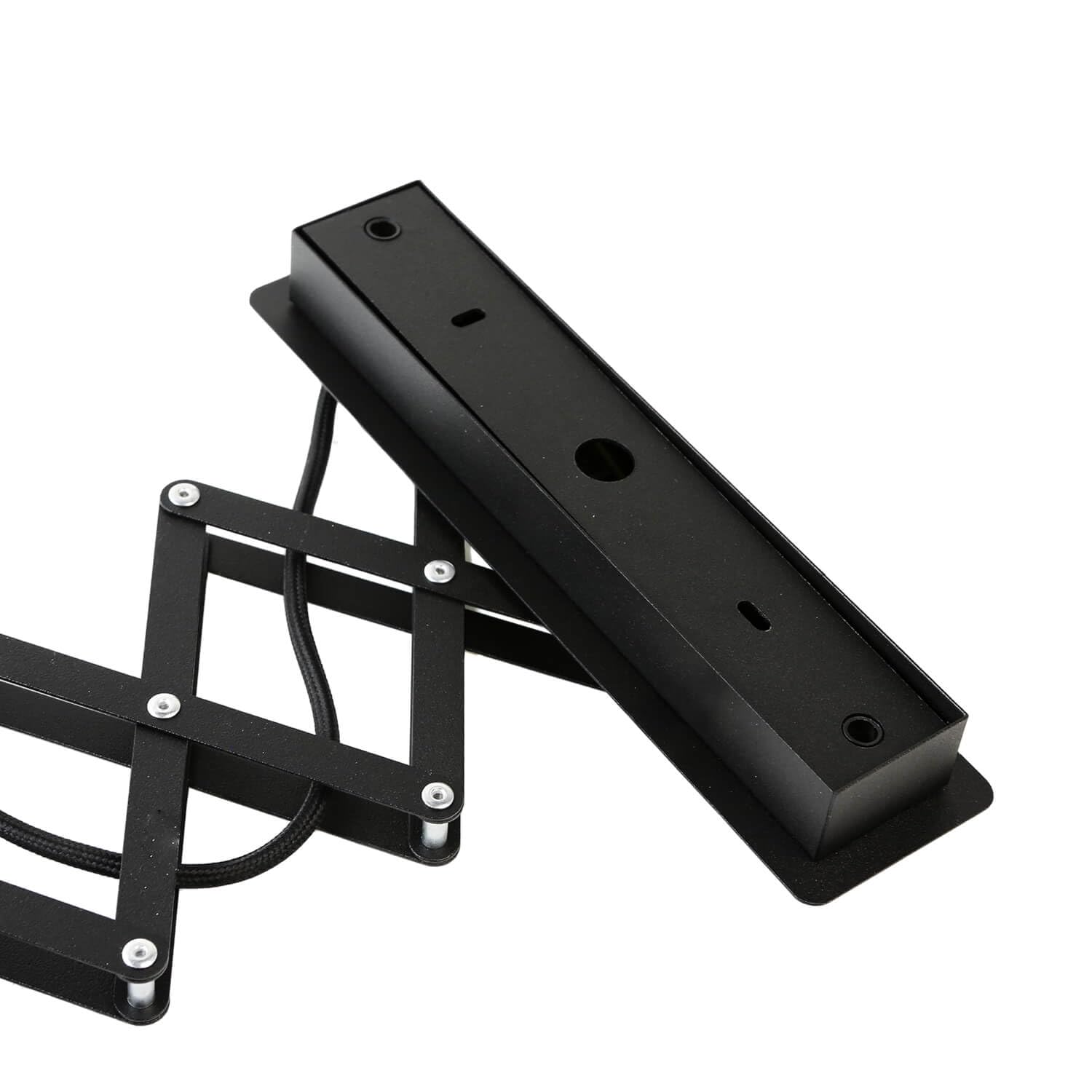 Licht-Erlebnisse Wandlampe Schwarz Metall verstellbar – Drehbare E27 Wandleuchte ausziehbar – Lampe Wandmontage Innen – B:16 cm – Wandleuchte Flur Küche Schlafzimmer