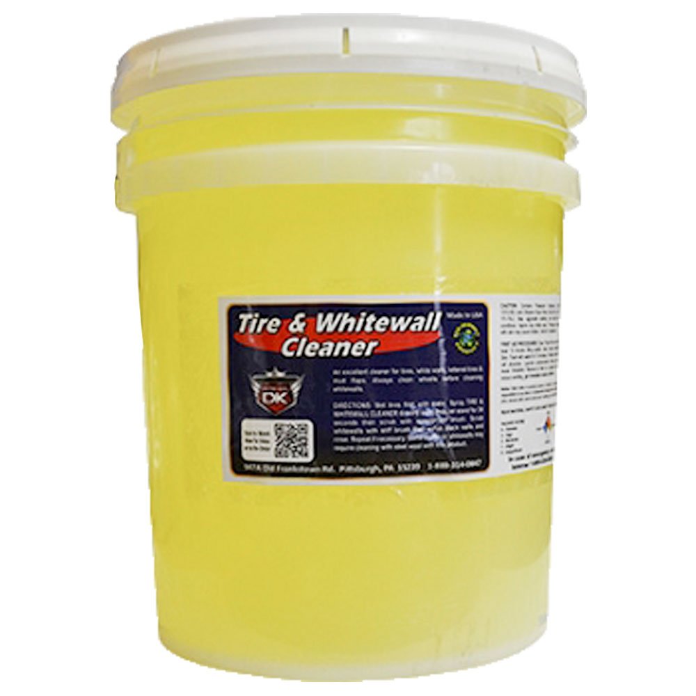 Detail King Tire and Whitewall Cleaner - Contains Darkening Agent - For Use Before Applying Tire Dressing - 5 Gallons