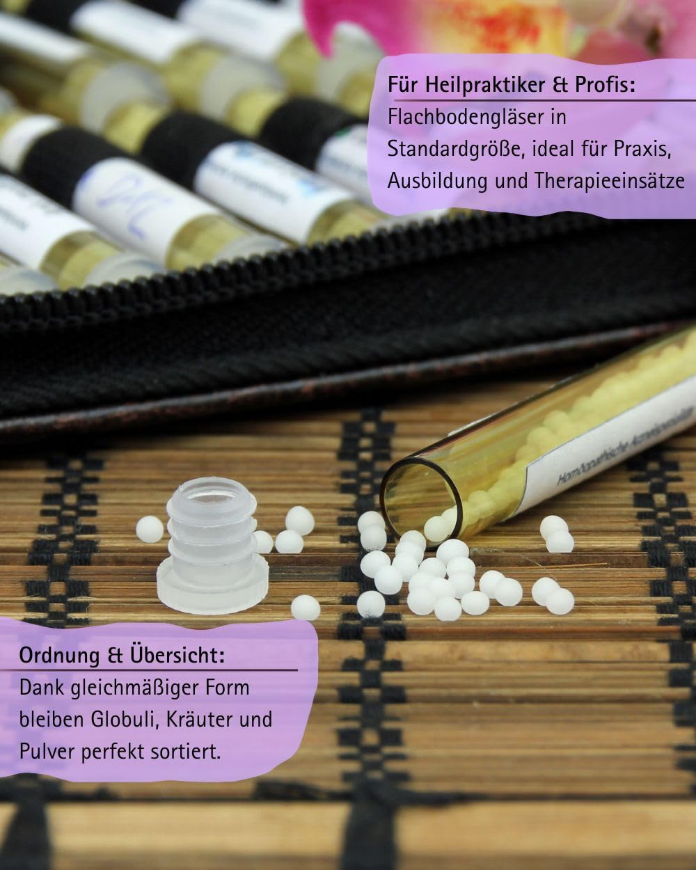 Globuli Röhrchen 100 Stck. klar, 5 x Ø8mm