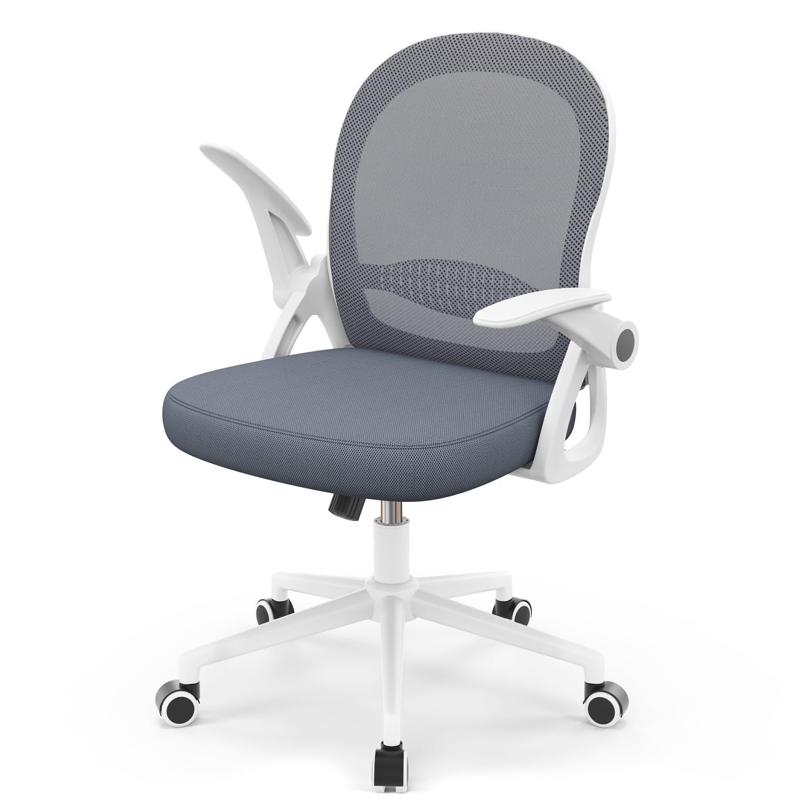 rattantree Ergonomischer Bürostuhl, Schreibtischstuhl mit Atmungsaktiver Rückenlehne, Höhenverstellbarer, Netzstuhl mit Hochklappbaren Armlehnen, Computerstuhl, 360° Drehstuhl für Büro, Zuhause, Rosa