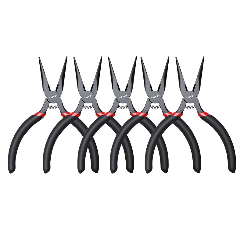 Kit de Alicates de Bico Longo Mini WISEUP de 12,7 cm para Reparo, Corte e Artesanato, 5 Peças