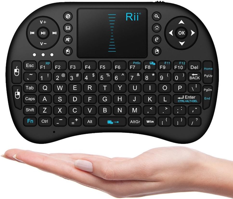 Rii i8 (10038-ID) Mini 2.4GHz Wireless Touchpad Keyboard with Mouse, Black
