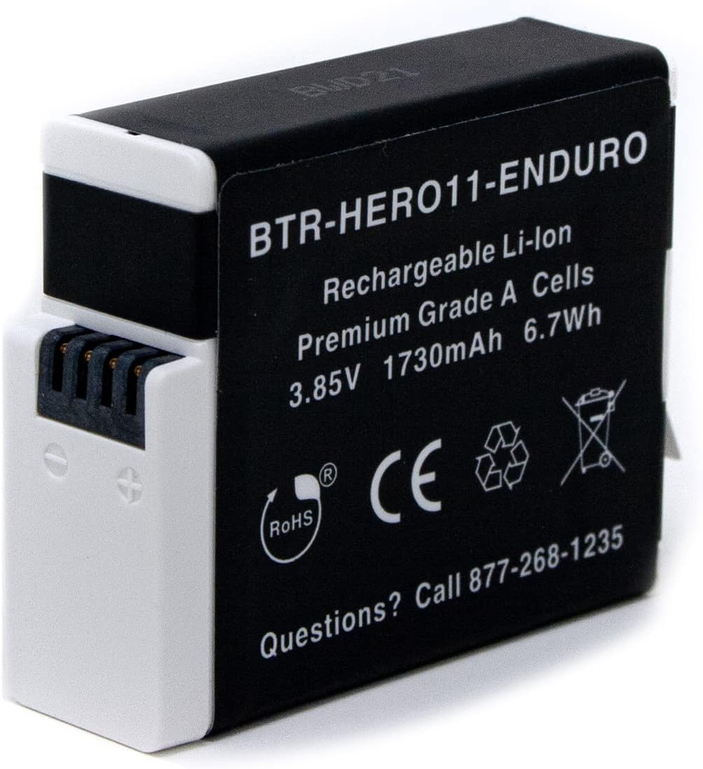 Wasabi Power Replacement for Enduro Battery (4-Pack) Compatible with Hero 12 Black, Hero 11 Black, Hero 10 Black, Hero 9 Black